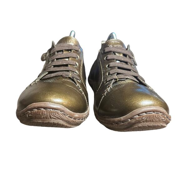 Born Althea bronze Leather Sneakers Sz 9 comfortable casual Whiskey Metallic - Picture 3 of 12